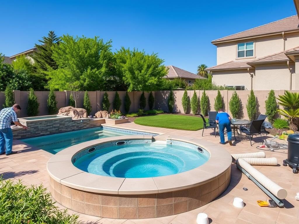 Installation professionnelle de spa de piscine